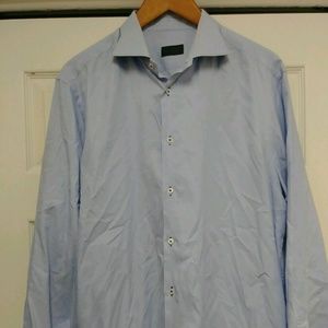 PAL ZILERI Men‎ LS Button Down SZ 43/17 blue